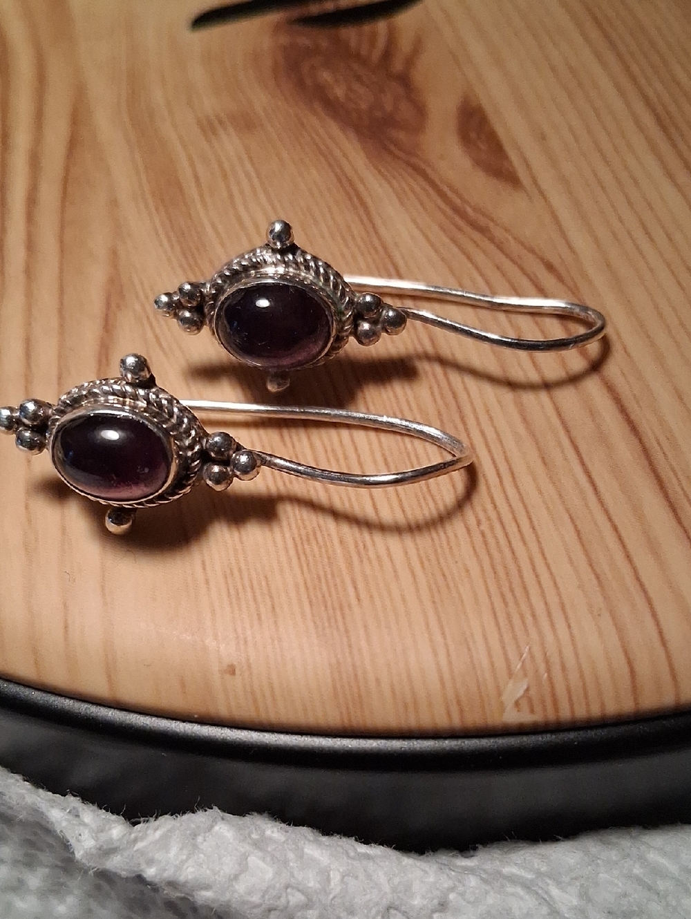 Source Unknownz Sterling Silver Earrings with Amethyst Purple Stones